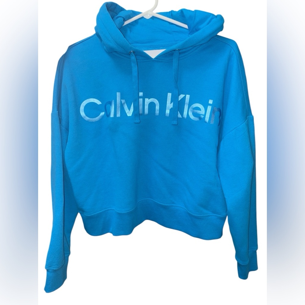 Calvin Klein Cropped Blue Hoodie